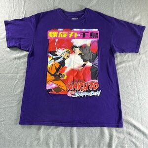 Vintage Naruto Shippuden T Shirt Adult Large Purple Anime Manga Sasuke Mens L